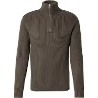 R.D.D. ROYAL DENIM DIVISION Strickjacke mit Viertelreißverschluss in Peat 1 | Gr.: M