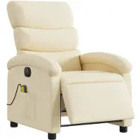 vidaXL Massagesessel Elektrisch Creme Stoff