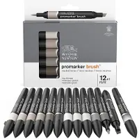 Promarker Brush Neutral Tones 12er-Set + Blender