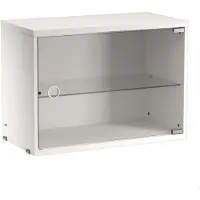 String System Hängeschrank mit Schwingtür aus Glas Weiß 58/42/30