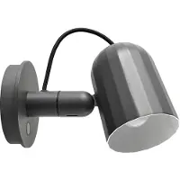 HAY Noc Wall Button Wandleuchte Dunkelgrau - , Noc Wall Button, Grau, für Wohnzimmer, Metall, Design