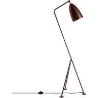 Gubi Gräshoppa Stehleuchte Glossy Walnut Brown - , Braun / Rost, für Wohnzimmer, Metall