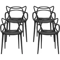 Kartell Masters Stuhl, schwarz, Höhe 83 cm - , Masters, Schwarz, für Wohnzimmer, Kunststoff, Design