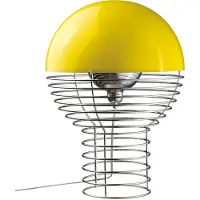 Verpan Wire Tischleuchte Ø30 Chrome/Yellow - , Wire Small, Metallisch, für Wohnzimmer, Metall, Design