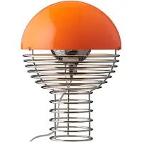 Verpan Wire Tischleuchte Ø40 Chrome/Orange - , Wire Large, Metallisch, für Wohnzimmer, Metall, Design
