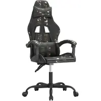 vidaXL Gaming-Stuhl Drehbar Schwarz und Tarnfarben Kunstleder