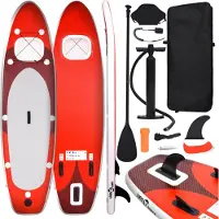 vidaXL SUP-Board-Set Aufblasbar Rot 360x81x10 cm