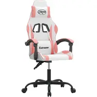vidaXL Gaming-Stuhl Weiß und Rosa Kunstleder