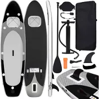 vidaXL SUP-Board-Set Aufblasbar Schwarz 300x76x10 cm