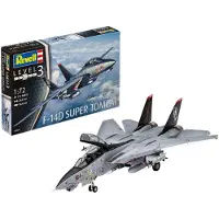 Revell Modellbausatz Flugzeug 1:72 - Grumman F-14D Super Tomcat im Maßstab 1:72, Level 3, originalgetreue Nachbildung mit vielen Details, 03960, 120 Jahr(e)