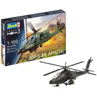 Revell AH-64A Apache, Rotorcraft model, Montagesatz, 1:100, AH-64A Apache, Kunststoff, Fortgeschritten