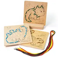 Bigjigs Holz Dinosaurier Fädelspiel - Lernspielzeug für Kinder