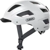 ABUS Stadthelm Hyban 2.0 - Fahrradhelm mit Rücklicht, ABS-Hartschale, guter Passform - für Damen und Herren - Weiß, Größe M (52-58 cm)