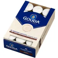 GOUDA Teelichter, 8 Stunden, 30 Stück, Weiss