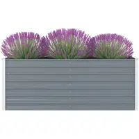 vidaXL Hochbeet 160 x 80 x 45 cm Verzinkter Stahl Grau