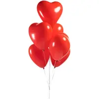 Globos Nordic Luftballons Herzballons Rot 30cm, 6 Stück