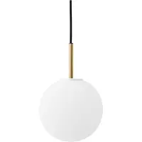 Audo Copenhagen TR Bulb Hängelampe, messing/weiß, Opalglas - , TR Bulb, dimmbar, Weiß, für Wohnzimmer, Glas, Design