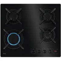 AEG HKB64453NB, Schwarz, Integriert, 60 cm, Gaskochfeld, Glas, 4 Zone(n)