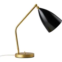 Gubi Gräshoppa Tischleuchte Glossy Black/Brass - , Gold / Messing, für Wohnzimmer, Metall