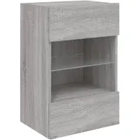 vidaXL TV-Wandschrank mit LED-Leuchten Grau Sonoma 40x30x60,5 cm