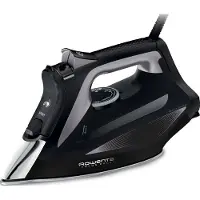 Rowenta Focus Excel DW5320D1, Trocken- & Dampfbügeleisen, Mikrodampf 400 HD Laser-Grundplatte, 190 g/min, Schwarz, Grau, 45 g/min, 0,3 l