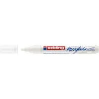 Edding 5100 Acrylmarker Medium Wei 1 wasserfester Acrylmalmarker Rundspitze 23 mm Acrylmalstift zum Zeichnen auf Leinwand, Kunstpapier