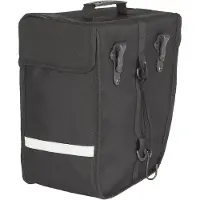 M-Wave Amsterdam Single, Hinten, Fahrradtasche, Polyester, Schwarz, Grau, 18 l, 180 mm