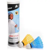 Angel Sports 6 Kunststoff-Federbälle in Dose 4,5-5 Gramm - Neon