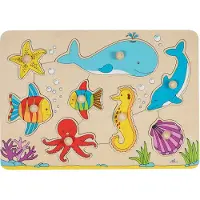 Goki Holzpuzzle Seetiere 8-teilig