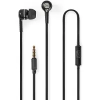 Nedis Kopfhörer inEar 10mm Treiber 1.2m 3Größen Lautst. sw-si HPWD2020BK