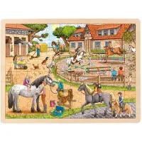 Goki Einlegepuzzle Reiterhof 96 Teile