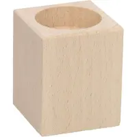 Gerkimex Teelichthalter, quadratisch, aus Buchenholz.