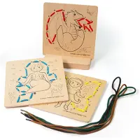 Bigjigs Lernspielzeug Lacing by Numbers Mythisches Holzspiel