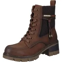 Rieker Damen Schnürboot Warmfutter Stiefelette Profilsohle Ziernaht 92032, Größe:42 EU, Farbe:Braun