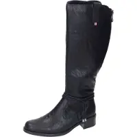 Rieker Damen Stiefel Langschaftstiefel hübsche dezente Optik Zierband Z7361, Größe:41 EU, Farbe:Schwarz