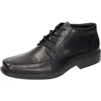Rieker Herren Stiefelette Obermaterial und Decksohle aus Leder extra weit B0011, Größe:46 EU, Farbe:Schwarz