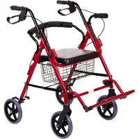 Antar Rollator AT51018 mit Fußstütze, faltbar, 8-Zoll-Räder, höhenverstellbar, 120 kg
