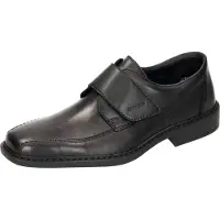 Rieker Herren Slipper Halbschuh mit Weite H und Klett für extra Komfort B0853, Größe:47 EU, Farbe:Schwarz