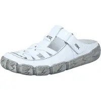 Rieker Damen Clog aus Leder offen mit Klettverschluss und Riricon Sohle L0396, Größe:42 EU, Farbe:Weiß