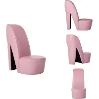 vidaXL Stuhl in Stöckelschuh-Form Rosa Kunstleder - Sessel