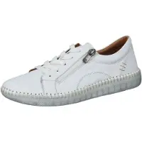 Manitu Damen Schnürschuh mit Reißverschluss und Wechselsohle 850118, Größe:42 EU, Farbe:Weiß