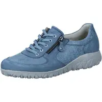 Waldlaufer Havy H89001-263 Orthotritt Damen, Halbschuh, Blau, Leder/Stretch - Damenschuhe Bequeme Schnürschuhe, Blau, leder/textil (denver perustretch)