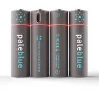 Pale Blue - Li-Ion Rechargeable AA Battery - 4 Pack & 4x1 Charging Cable