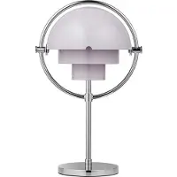 Gubi Multi-Lite Portable Tischlampe, chrom/lila, 30 cm - , Multi-Lite, dimmbar, Metallisch, für Wohnzimmer, Metall, Design