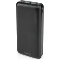 Nedis powerbank - 20000 mAh - 1.5 / 2.0 / 3.0 A - Anzahl der Ausgänge: 2 - Ausgangsanschluss: 1x USB-A / 1x USB-C - Eingangsverbindung: 1x Micro USB / 1x USB-C - PD2.0 18W - Lithium-Polymer