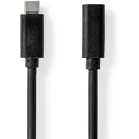 Nedis USB-Kabel - USB 3.2 Gen 1 - USB-C Stecker - USB-C Buchse - 60 W - 4K@60Hz - 5 Gbps - Vernickelt - 2.00 m - Rund - PVC - Schwarz - Box