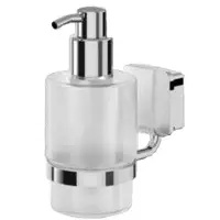 Geesa Seifenspender Wandbefestigung Topaz Pumpspender Glas 200ml, transparent/chrom