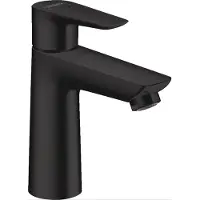 Hansgrohe Talis E Waschtischmischer 110 mit Zugstangen-Ablaufgarnitur, Mattschwarz, 1 Stk.