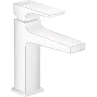 Hansgrohe Waschtischmischer Metropol m Push Open Ablgrt G 1 1/4Zoll mattweiß mattweiß mit Push-Open Ablaufgarnitur
