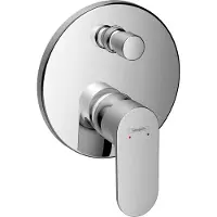 Hansgrohe Rebris S Einhebel-Wannenarmatur, Unterputz, mit integrierter Sicherungskombination nach EN1717, 72467000, Farbe: Chrom